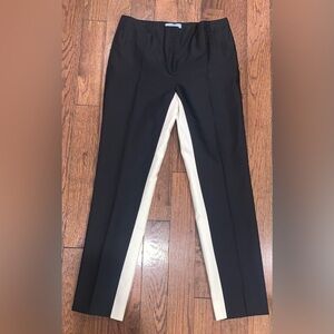 Prada Women’s Pants 42 Black White Colorblock Straight Leg Trousers
